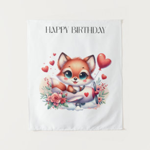 Tenture Carte d'anniversaire Pilote Renard