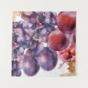 Tenture Carte d'aquarelle de raisins