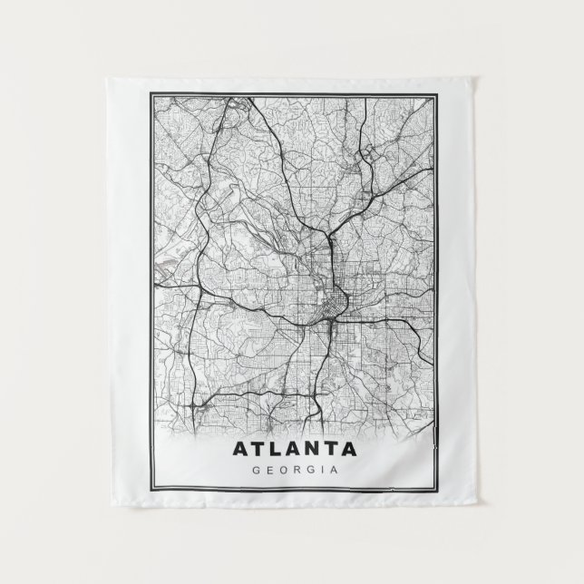 Tenture Carte d'Atlanta (Devant)