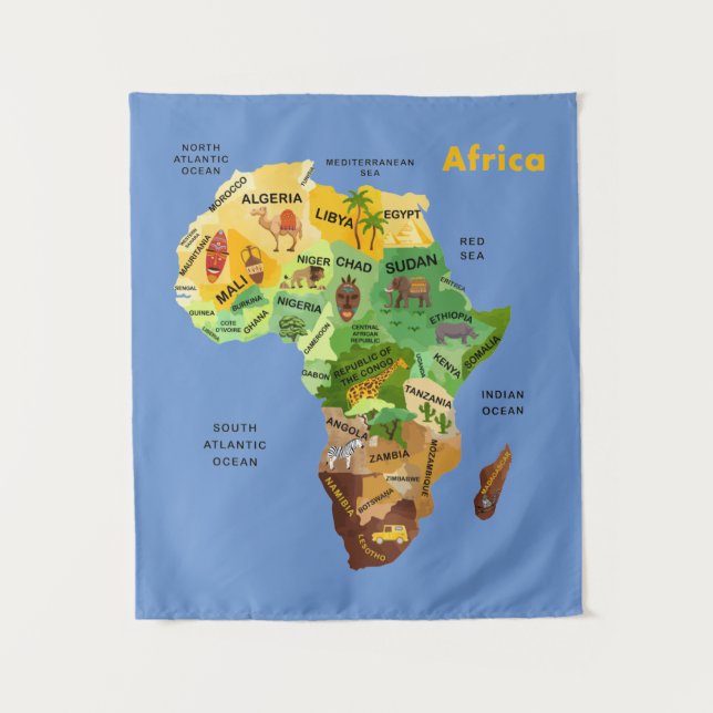 Tenture Carte de l'Afrique (Devant)