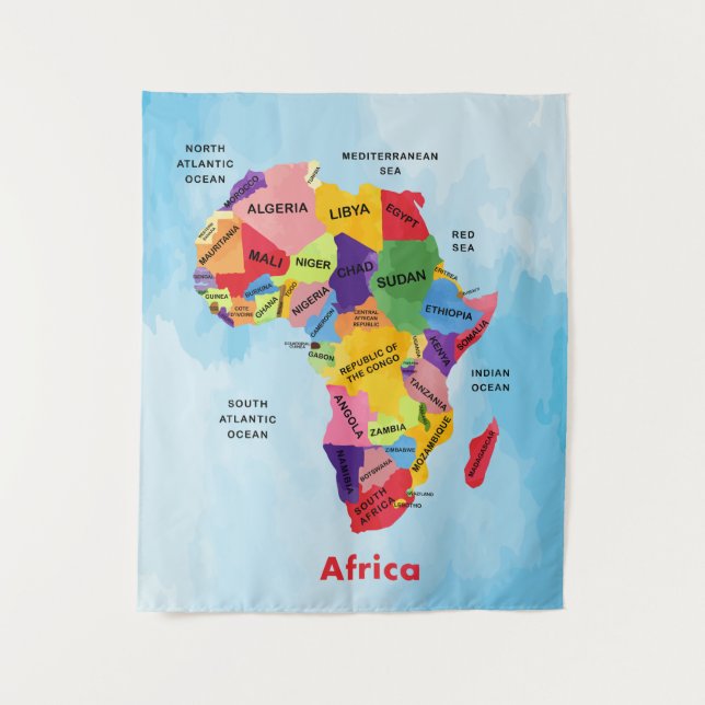 Tenture Carte de l'Afrique (Devant)