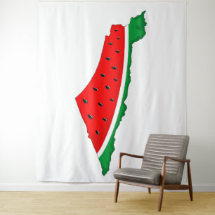 Tenture Carte de Palestine Watermelon Symbole de la libert