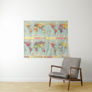 Tenture Carte de population mondiale