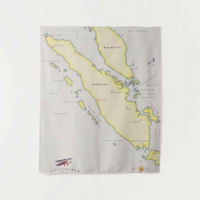 Tenture carte de Sumatra (Devant)