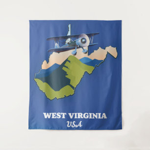 Tenture carte de Virginie-Occidentale États-Unis