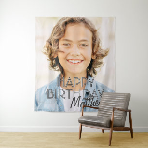 Tenture Carte de vœux d'anniversaire personnalisée simple 