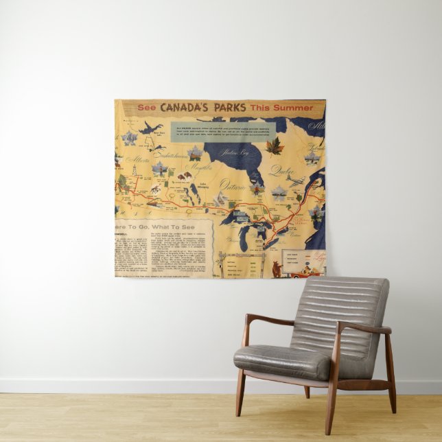 Tenture Carte des parcs du Canada - du Canada (En situation (horizontale))