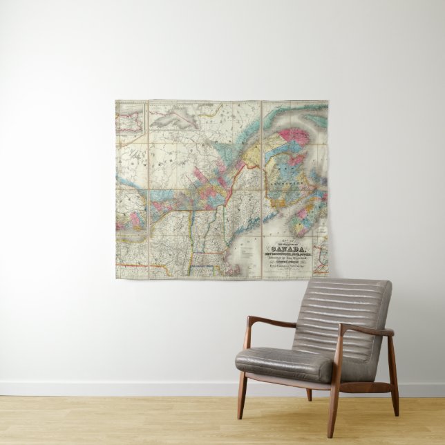 Tenture Carte des provinces du Canada (En situation (horizontale))