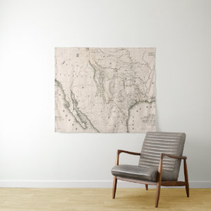 Tenture Carte du Texas et les pays limitrophes