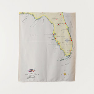 Tenture Carte illustrée de la Floride