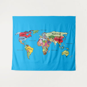 Tenture Carte mondiale