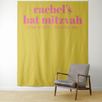 Carte photo Bat mitzvah moderne rose jaune