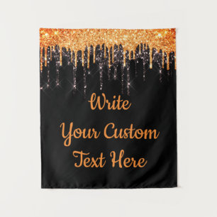 Tenture Carte photo de la fête d'Halloween Arrière-plan or