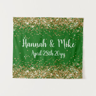 Tenture Carte photo Emerald & Gold Mariage arrière-plan
