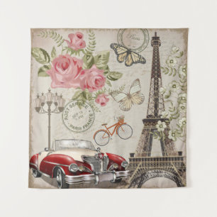 Tenture Carte postale vintage Paris.