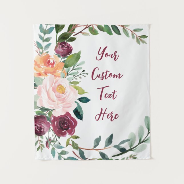 Tenture Cascade Floral Mariage Personnalisé Réception Phot (Devant)