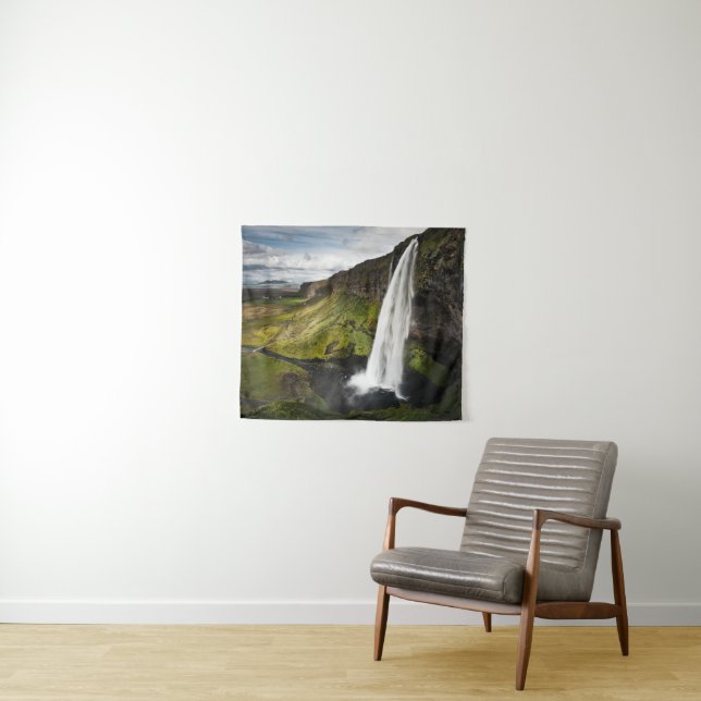 Tenture Cascade | Islande de Seljalandsfoss (En situation (horizontale))