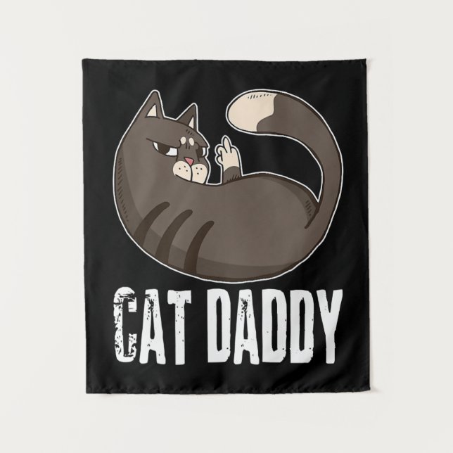 Tenture Cat Daddy | Funny Amoureux des chats Pour Fête des (Devant)
