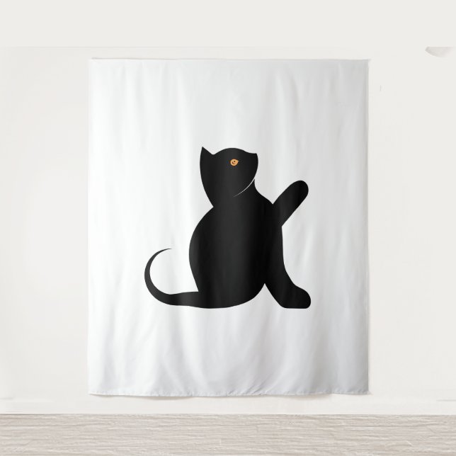Tenture Cat dit bonjour (Devant)