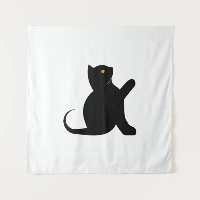 Tenture Cat dit bonjour (Devant)