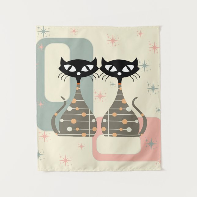 Tenture Cat du milieu du siècle moderne (Devant)