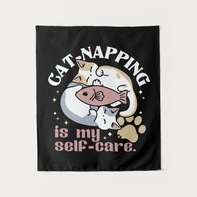 Tenture Cat-Napping Est Mon Citation De Cat Mignonne D'Aut (Devant)