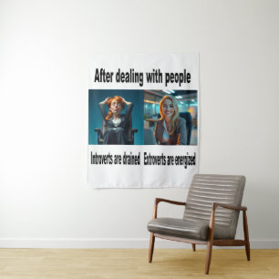 Tenture Ce mur d'art pour les introvertis et les Extrovert