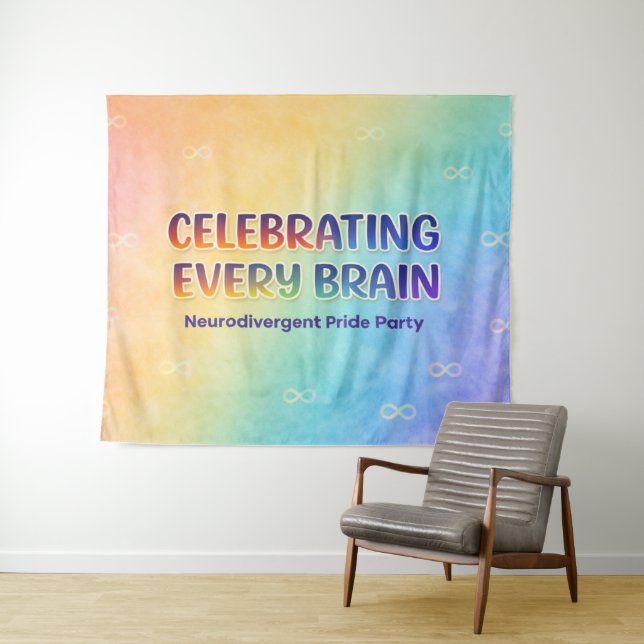 Tenture Celebrating Every Brain Neurodivergent Pride (En situation (horizontale))