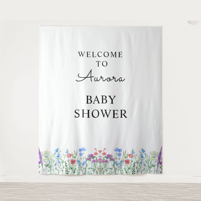Tenture Célébration de Baby Shower Fleur Sauvage Multicolo (Devant)