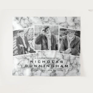 Tenture Célébration de la vie Marbre noir blanc Trois phot