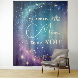 Tenture Céleste Lune et Baby shower des étoiles