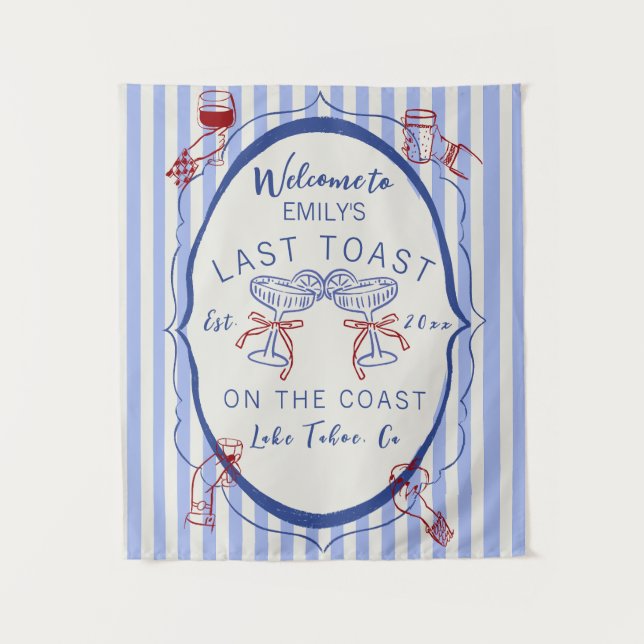 Tenture Célibataire sur mesure | Derniers toasts sur la cô (Devant)