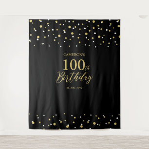 Tenture Cent Gold & Black 100th Birthday Party Contexte