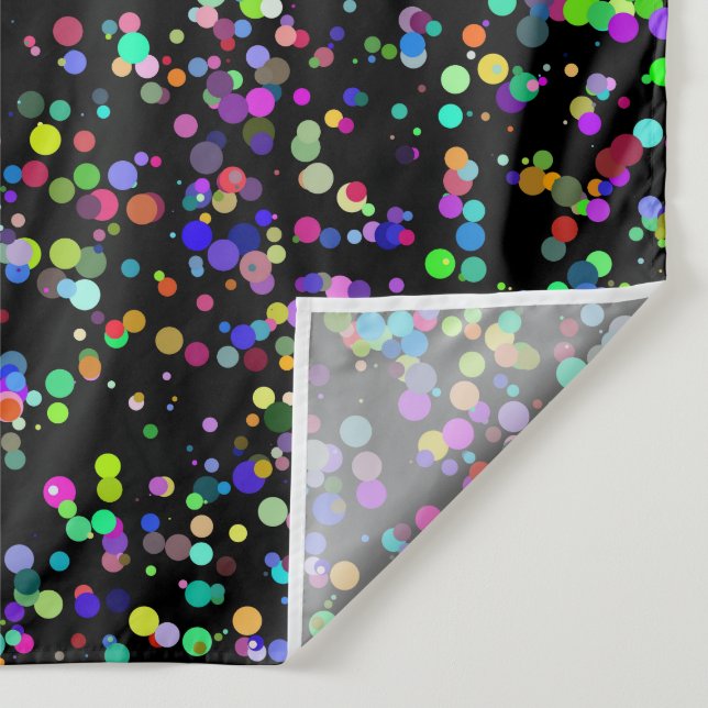 Tenture Cercles colorés bulles sur motif unique noir (Détail)