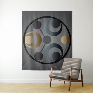 Tenture Cercles de culture en or symboles extraterrestres 