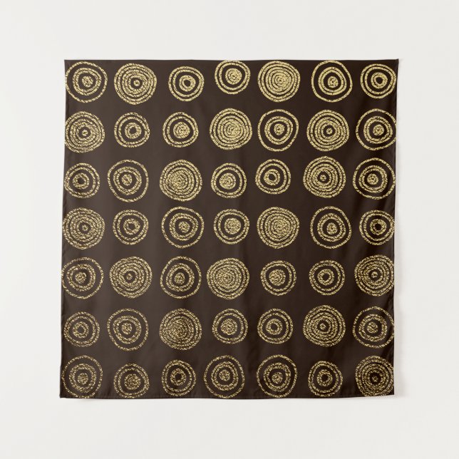 Tenture Cercles d'or : Motif à main (Devant)