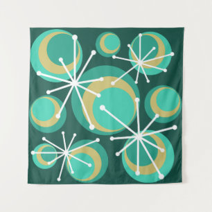Tenture Cercles du milieu du siècle démarre Turquoise
