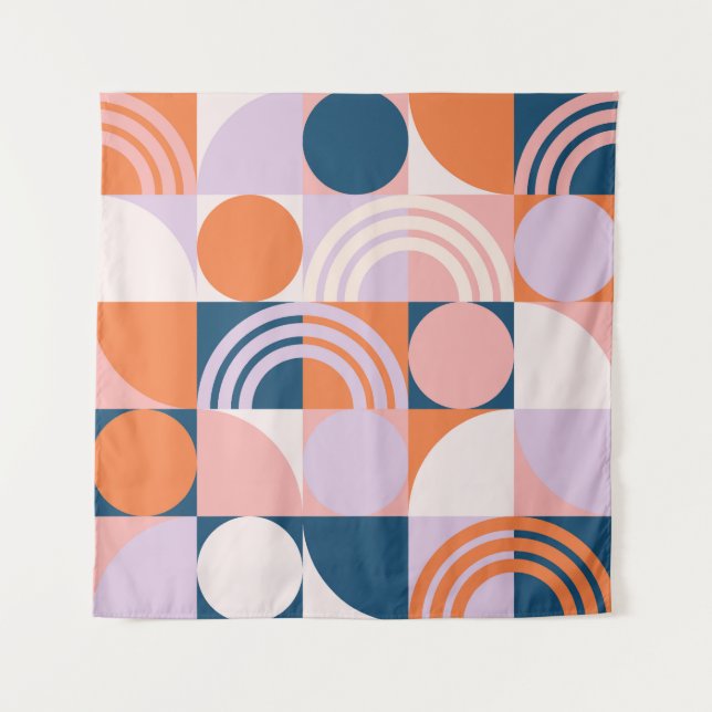 Tenture Cercles du milieu du siècle : Motif géométrique (Devant)