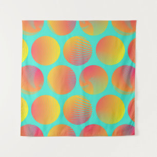 Tenture cercles graphiques sans couture motif en orange bl