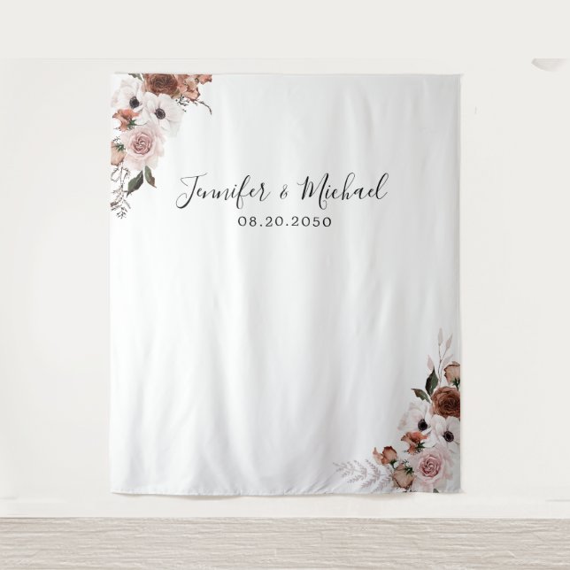 Tenture Cérémonie Mariage de soie Florale Contexte (Devant)