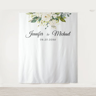 Tenture Cérémonie Mariage florale de Roses blanches Contex