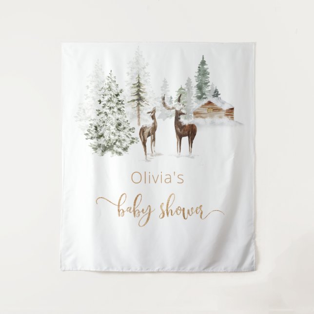 Tenture Cerf d'hiver neutre (Devant)