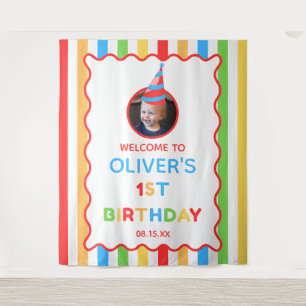 Tenture C'est amusant d'être un 1er anniversaire Photo Toi