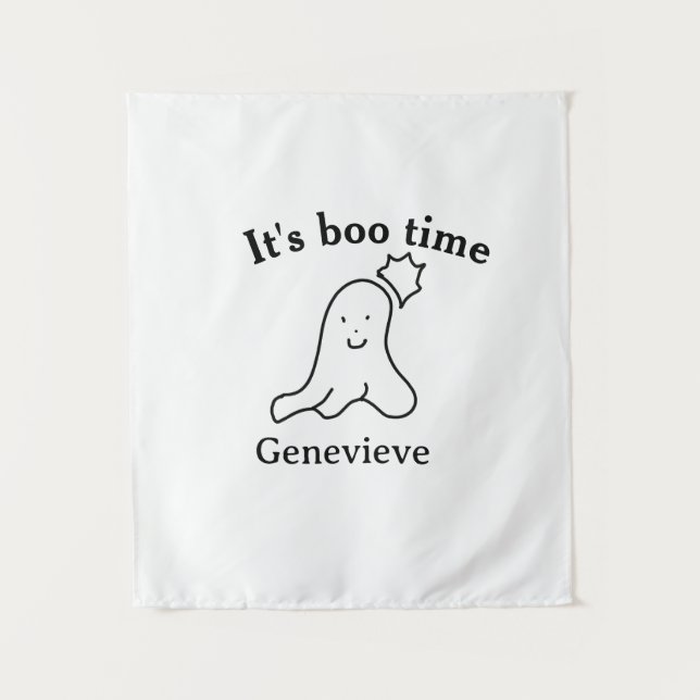 Tenture C'est boo nom heure Halloween date heure fantôme n (Devant)