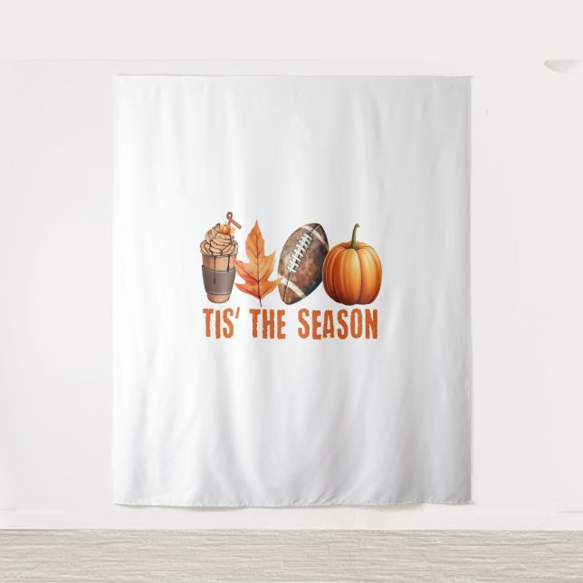 Tenture C'Est La Saison Thanksgiving Citrouille (Devant)