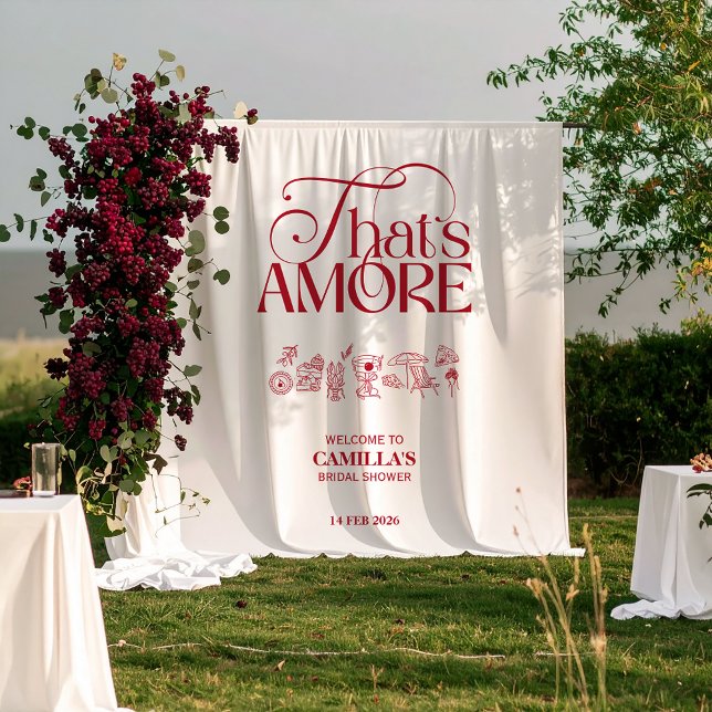 Tenture C'est l'Amour Rouge Mariage dessinée à la main (Créateur téléchargé)