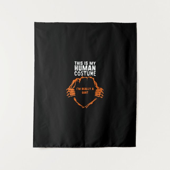 Tenture C'est mon costume humain cadeau de chèvre (Devant)