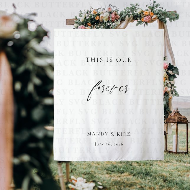 Tenture C'est Notre Toile de Fond de Mariage Éternel | Min (Wedding Backdrop)
