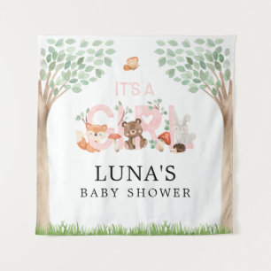 Tenture C'est un Baby shower de bois de fille Contexte