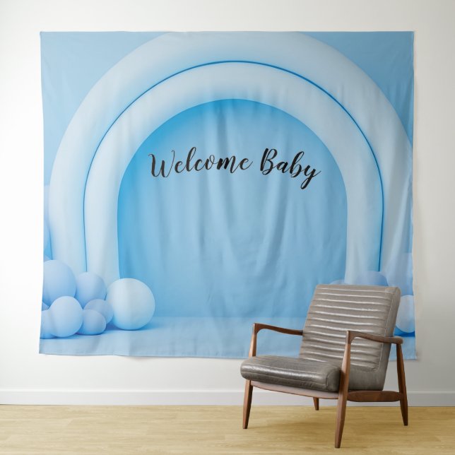 Tenture C'est un garçon Bienvenue bébé Arche de ballons To (En situation (horizontale))
